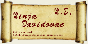 Minja Davidovac vizit kartica